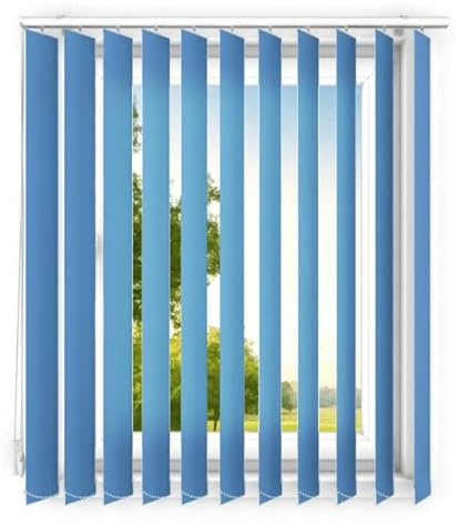 time4blinds - Store à lamelles - Store Vertical - lamelles pour Les Bureaux et pour la Maison et l'appartement - 120x245 cm - Bleu Azur