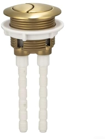 Honseadek Botón de descarga de inodoro de oro cepillado de 38 mm, botón de cisterna acoplado para baño, moderno, sistema de descarga de botón de repuesto
