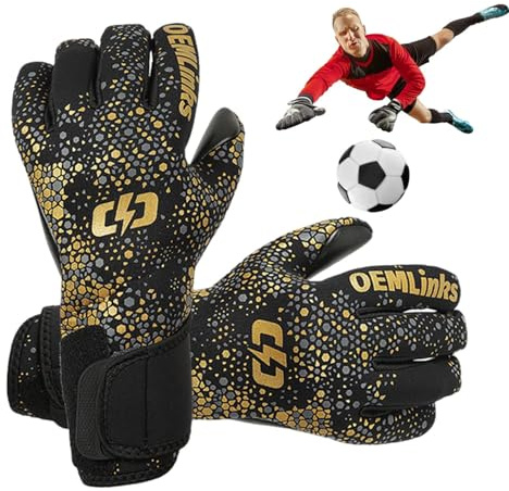 Opilroyn Guantes de portero, elásticos, cómodos, de alto rendimiento, reutilizables, guantes de portero de fútbol, para niños, niñas, adultos, adolescentes, familiares y amigos