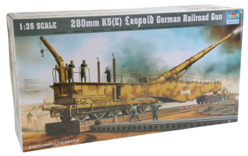 Trumpeter 00207 modellbyggsats järnvägsskydd Leopold 280 mm K5 (E), olika