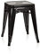hjh OFFICE 645000 Metall Hocker VANTAGGIO Schwarz Sitzhocker im Industry-Design, stapelbar, niedrig