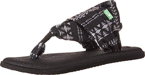 Sanuk Yoga Sling 2 Sandale, Schwarz/Natur Koa Tribal, 35.5 EU