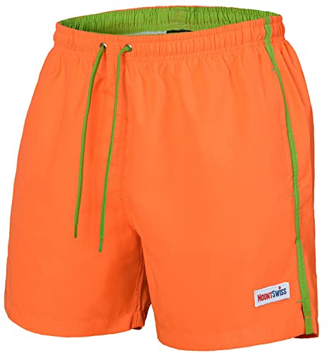Mount Swiss Badbyxor för män Dario med sidofickor och bakficka I fashionabla herrshorts simning fritid vattensport I bekväma badshorts i många färger storlek S–6XL