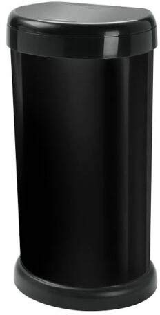 KetoPlastics 42L 42 litre KITCHEN BIN MODA TOUCH TOP LID, PLASTIC, STYLISH BIN WITH FLAT BACK (BLACK)