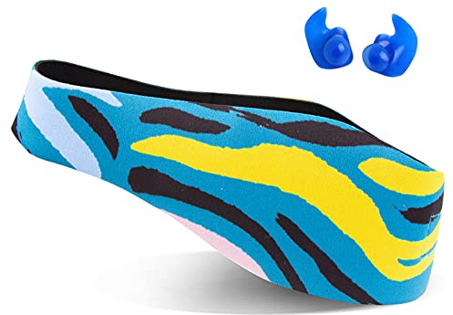 Waterproof Swimming Headband for Babies, Toddlers, Kids, Adults - Designed for Swimmer's Ears - Elastic Swim Hair Guard & Ear Guard - Keep Water Out, Hold Earplugs in Band