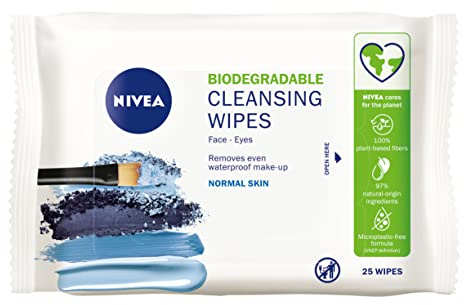 NIVEA 25 toallitas desmaquillantes biodegradables 3 en 1
