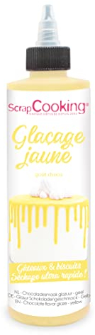 ScrapCooking - Drip Cake Glasur PastellGelb 130g - Kuchenglasur Schnelltrocknend - Deko für Torten, Kuchen, Kekse, Cake Pop, Dripcake, Plätzchen, Donuts - Geburtstag Ostern - Gelb - 4708