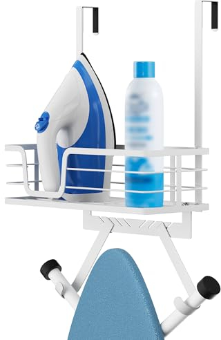 KES Support de planche à repasser pour porte pà repasser pieds en Y et en T, support de planche à repasser blanc, HIR501A-WH