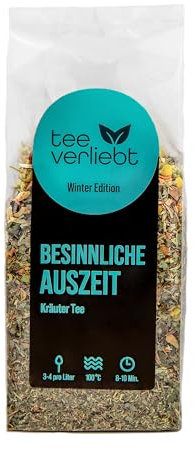 teeverliebt - Té de hierbas de 90 g de edición invernal, con sabor, deliciosa mezcla de té de invierno, ideal como regalo