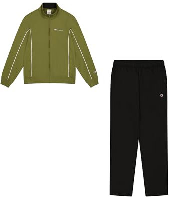 Champion Men's Legacy Script Shop Piping (220289) -Soft Compact Powerblend Fleece High-Neck Tracksuit, Green (GS573), S