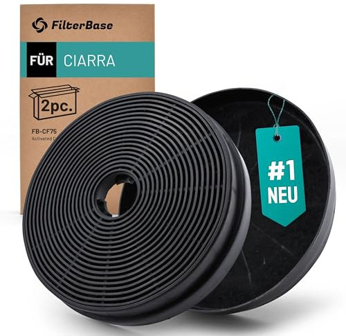 FilterBase® Lot de 2 filtres à charbon actif pour hotte aspirante Ciarra CBCF003