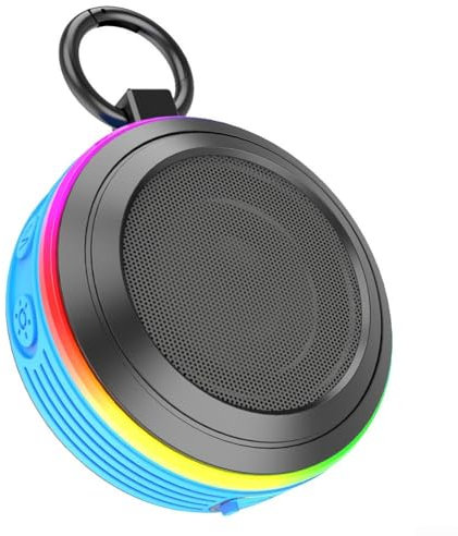 Haut-parleur Bluetooth pour salle de bain - Radio FM - Étanche à 7 niveaux - Pour salle de bain - Bleu