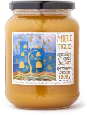 Apicoltura Castel Belfort - Miele di Tiglio 100% Italiano, Lavorato a Freddo, Miele Naturale Artigianale, Ideale per Merende, Formaggi e Dolci, 1 kg