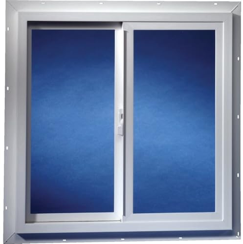 Duo-Corp Agriclass Double Slide Vinyl Tempered Utility Window White Glass/Vinyl Window 35-1/2 - Case of: 1