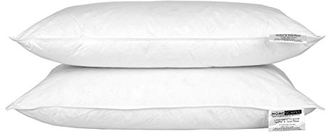 Homescapes 2er Set Kopfkissen 48 x 74, hochwertige Gänsefeder- und Daunenkissen, Responsible-Down-Standard- und Oeko-Tex-zertifiziertes Schlafkissen mit Bezug aus 100% Baumwolle