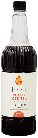 Simply Peach Iced Tea Syrup, Vegan & Gluten Free Beverage Syrup for Cocktails & Mocktails (1 Litre)