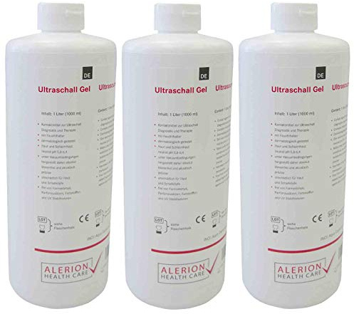 3x 1000ml Ultraschall-Gel Sono-Ultraschall Gel Kontakt-Gel Medizinisch Gleit-...