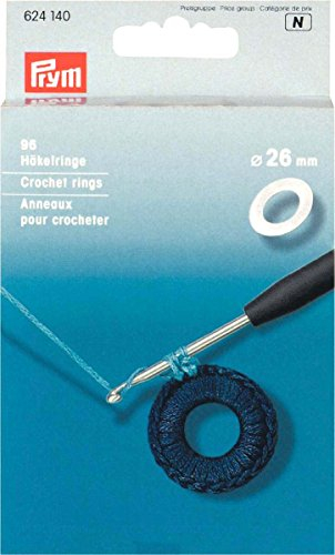 Prym - Kunststoff (26mm) Flach Häkelringe - 96 Häkelringe