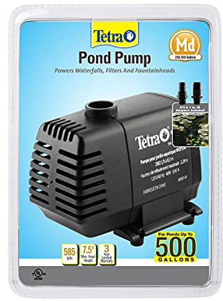 TetraPond Water Garden Pump, Powers Waterfalls/Filters/Fountain Heads,Black,50 to 500 Gallons