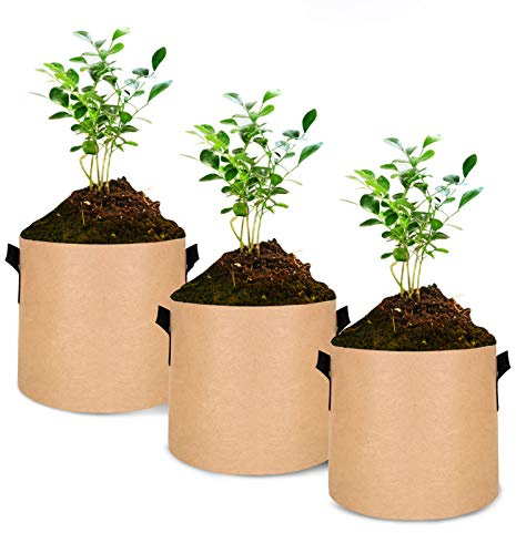 Mokylor Lot de 3 sacs de plantation en tissu non tissé épais et résistant, pour plantes de jardin, 45 litres avec poignée pour le jardin et la plantation