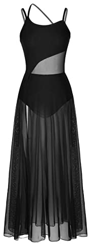 Oyolan Femme Robe Danse sans Manches Justaucorps Robe Danse Contemporaine Tenue Salsa Rumba Latine Costume Dancewear