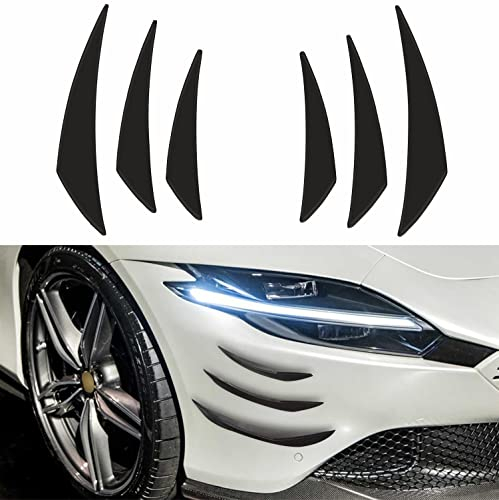 Yungeln 6PCS Universal Car Spoiler Canards Kit Paraurti Anteriore Labbro Splitter Esterno Auto Pinne Morbide Car Canards per Carrozzeria Auto Striscia Anti Collisione Decorazione