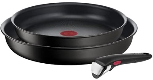 Lot 2 poêles et poignée Tefal Ingenio Eco Resist 24 et 28 cm Noir