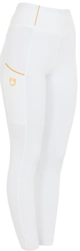 Equestro Legging pour femme Full Grip, Blanc, XS