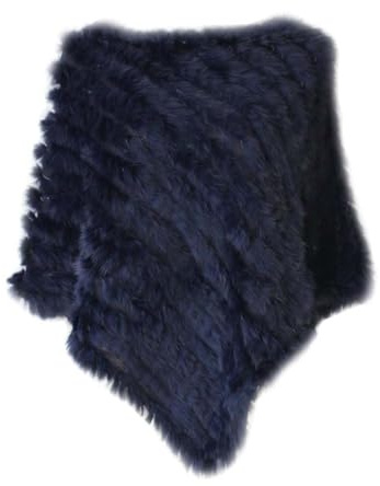 XUYUZUAU Donna Scialle Stola in Vera Pelliccia di Coniglio Poncho Mantella Stola per Sposa Festa Matrimonio Invernale