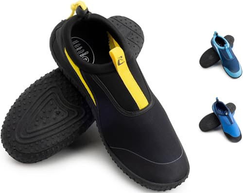 CRESSI Coco Shoes Black/Yellow 42 - Zapato Acuático Unisex Diseñado para Deportes Acuáticos y Caminata Cómoda en Ambientes Húmedos, Mar y Playa, Negro/Amarillo, 42