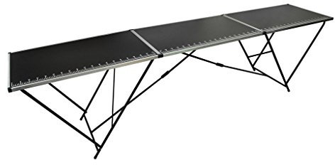 heybb Folding Pasting Table MDF and Aluminium 300x60x78 cm,Heavy Duty Folding Table for Catering Camping Table Trestle for BBQ Picnic Party