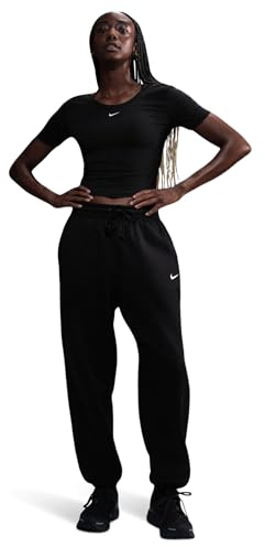 Nike Women's Sportswear Phoenix Fleece High-Waisted Oversized Sweatpants Black/Sail Large