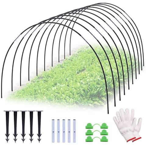 Neegool Plant Tunnel Arches, 50 Pieces Tunnel Arches Raised Bed, Greenhouse Arch Wrapped with 6 mm Plastic, DIY Greenhouse Tyres, Cold Frame Tunnel.