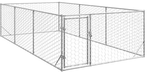 vidaXL Outdoor-Hundezwinger mit Tür 2x4x1 m Verzinkter Stahl