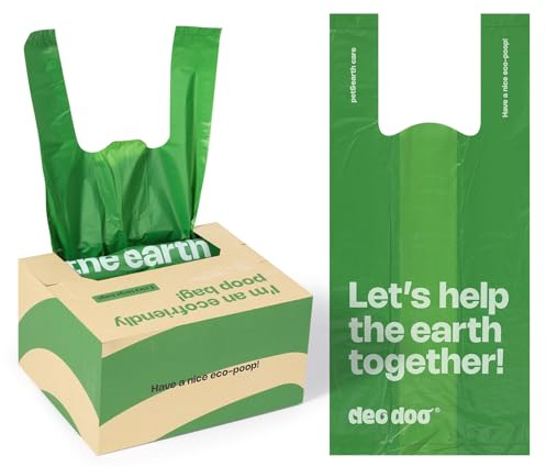 Hundekotbeutel mit Henkel, Hunde Kotbeutel 300 Stück Großformat 27 * 37cm Aus Recycelten Materialien Hergestellt, Auslaufsichere und Starke Kotbeutel für Katze