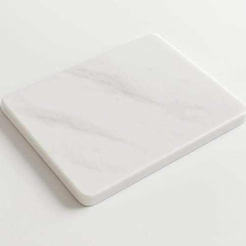 Marble Table – Tabla de cortar de mármol blanco 40 x 30 cm | Elegante, brillante, natural | Ideal para quesos, suhi, embutidos, aperitivos | Decoración de mesa de diseño