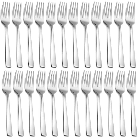 Dinner Forks,GOBOOMAN Stainless Steel Table Fork Heavy 8.3 inch Kitchen Cutlery Sets Mirror Polishing Silverware Forks (24)