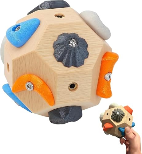 Aubzy Bloc de Bouldering Fabriqué à la Main – Balle d’Entraînement d’Escalade 3D, Entraîneur de Force de Poigne/Doigts, Portatif pour Maison/Extérieur