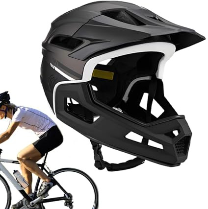 Veasbuu Casco Mountain Bike Full Face - Casco con Fodera Rimovibile e Visiera | Protettivo Regolabile Aereato | Per Uomo Donna Principianti Biker