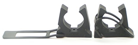 dzotmyn Schwarz Gummi Bootshakenhalter für Boot, Sport, Werkzeug - Wandmontage - 2 Haken - 35 lbs Kapazität - C-Form