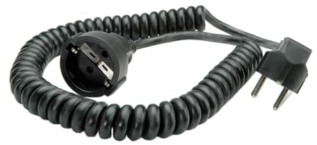 Bachmann 672 Schutzkontakt-Spiralverlängerung 230V/16A, schwarz, 4,0 m