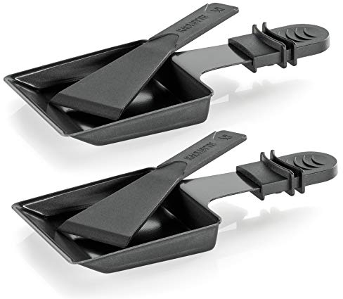 Küchenprofi Raclette Pfännchen mit Raclette Schaber, 2er-Set, 2 antihaftbeschichtete Pfännchen, hitzeisolierte Griffe, 2 Schaber, 9 × 9 cm; mit Griff: 18 cm, für viele Raclette Geräte