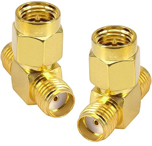 YILIANDUO SMA Splitter Adaptador Tipo T SMA Macho a Doble Hembra 50 Ohm FPV Antena Adaptador para la Antena Drone RF Equipo de Prueba SDR Equipo FPV Radio 2 Pack