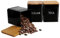 Bekith 3 Pack Tea Sugar Coffee Canister Set with Bamboo Lids Kitchen Storage, 11 x 11 x 14.1CM (Black)