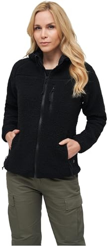 Brandit Women Teddyfleece Jacket Hooded, Farbe: black, Größe: 4XL