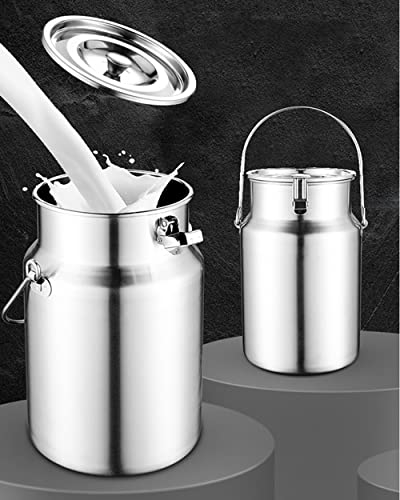 BDXZJ Bidon À Lait INOX, Barils de Transport de Lait, Seau À Vin Baquet Pot Laitier Pichet Fourre-Tout avec Couvercle Scellé Boîte À Thé pour Le Stockage de Liquides 3L