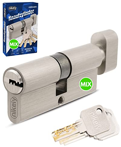 GERCAR Pro Schließanlage DIY MIX Knaufzylinder 45/45 Schließzylinder gleichschließend nach wunsch kombinierbar - Zylinderschloss 90 mm - A:45 B:45 - selbst zusammenstellen mit einem Schlüssel