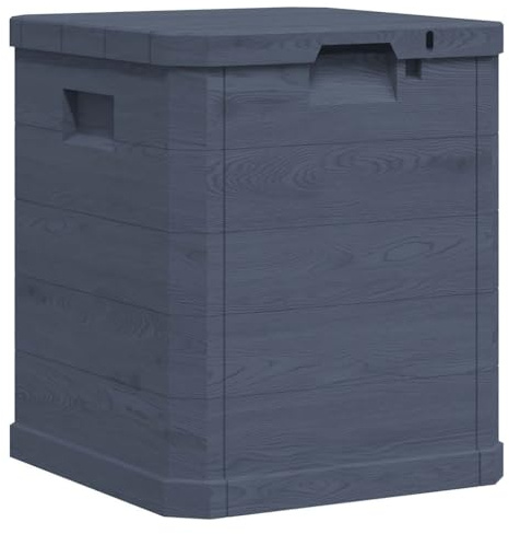 Higsose Baule Giardino Esterno 42,5x44x50 cm Impermeabile in Plastica - Cassone, Cassapanca, Panca, Contenitore, Cassa Per Esterno - Antracite