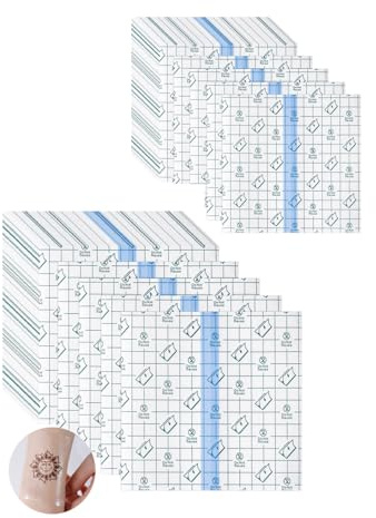 Benda Trasparente Impermeabile,60 PCS 15Cm Cerotti Elastici di Fissaggio,Pellicola Per Tatuaggi,Cerotti Impermeabili,Tatuaggi Protezione,Antiallergico,Protezione Delle Ferite (60 Pezzi)