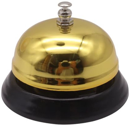 Quzente Cloche de Table | Service de Table, Cloche d'appel, Cloche de Bureau - Sonnette d'appel de Bureau antirouille en métal, Sonnette de réception pour hôtels, Restaurants, Cuisines, Ba, écoles,